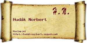 Hudák Norbert névjegykártya